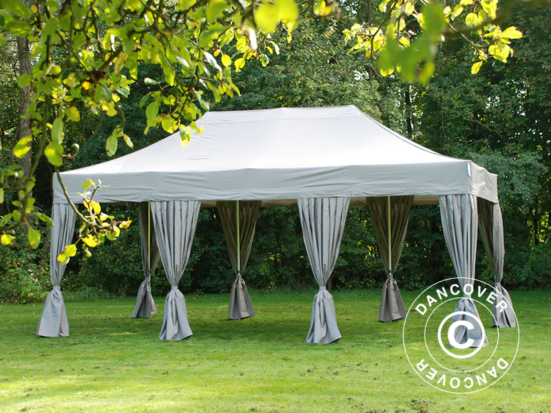 Foldetelt FleXtents PRO 4x6m Latte, inkl. 8 pyntegardiner - Image 2