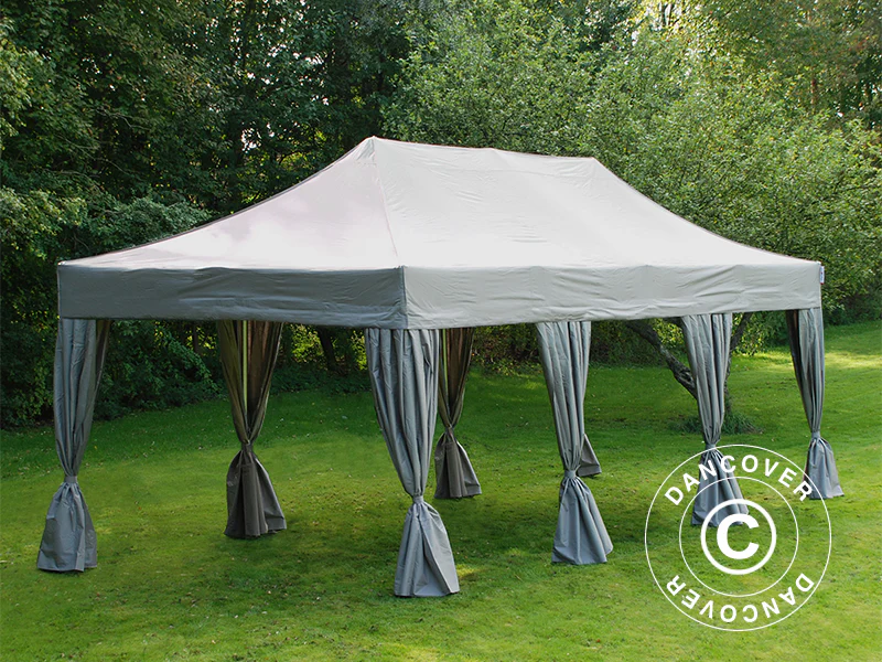 Foldetelt FleXtents PRO 4x6m Latte, inkl. 8 pyntegardiner - Image 3