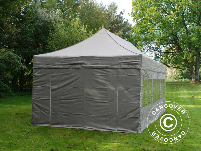 Foldetelt FleXtents PRO 4x6m Latte, inkl. 8 sider - Image 3