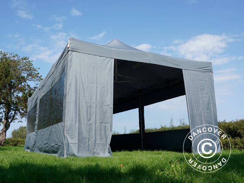 Foldetelt FleXtents PRO 4x8m Grå, inkl. 6 sider - Image 8