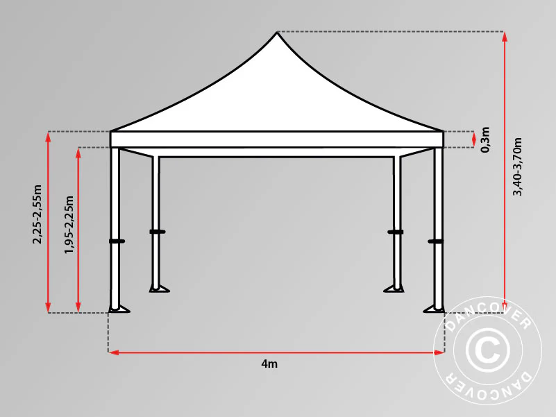 Foldetelt FleXtents PRO 4x8m Hvid, Brandhæmmende - Image 11