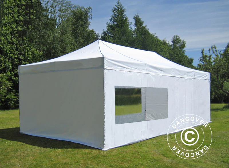Foldetelt FleXtents PRO 4x8m Hvid, Brandhæmmende, inkl. 6 sider - Image 3