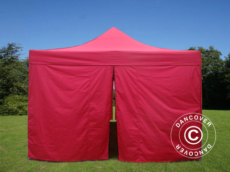 Foldetelt FleXtents PRO 4x8m Rød, inkl. 6 sider - Image 4