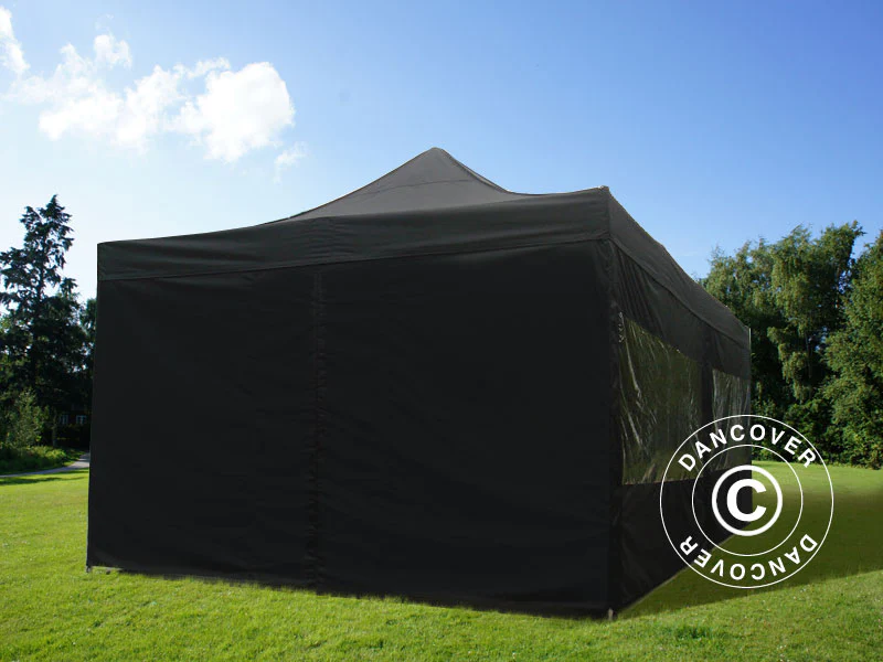 Foldetelt FleXtents PRO 4x8m Sort, inkl. 6 sider - Image 5