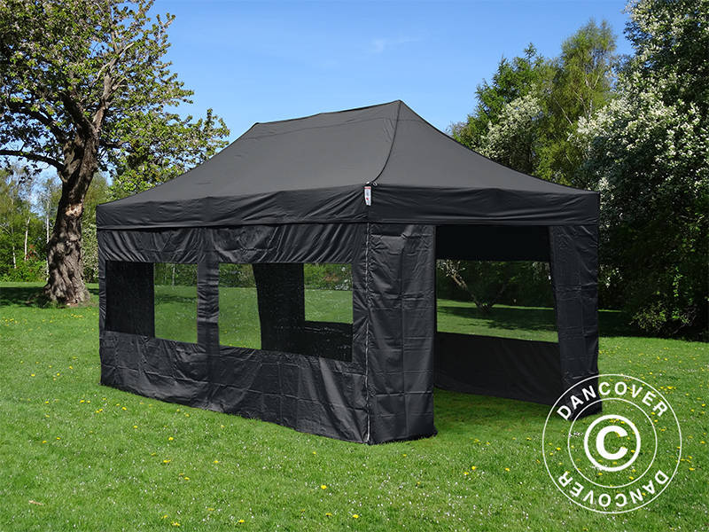 Foldetelt FleXtents PRO 4x8m Sort, inkl. 6 sider - Image 6