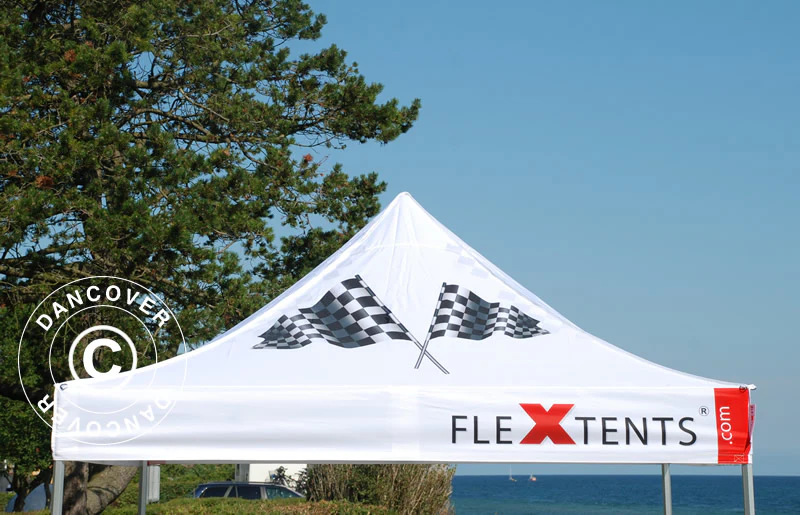 Foldetelt FleXtents PRO med fuldt digitalt print, 2x2m, inkl. 4 sidevægge - Image 7