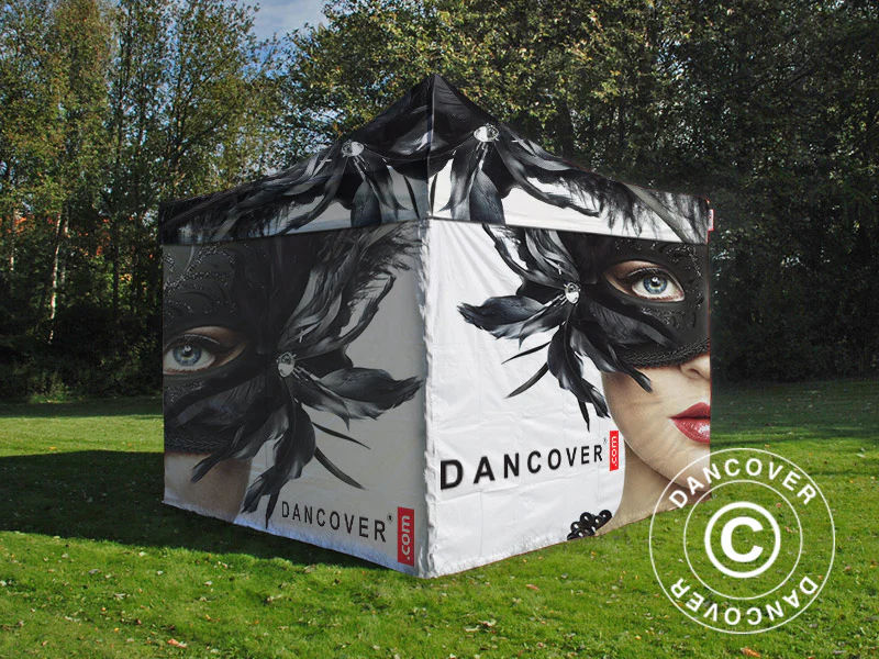 Foldetelt FleXtents PRO med fuldt digitalt print, 2x2m, inkl. 4 sidevægge - Image 9