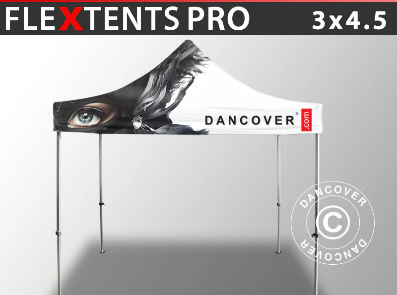 Foldetelt FleXtents PRO med fuldt digitalt print, 3x4,5m