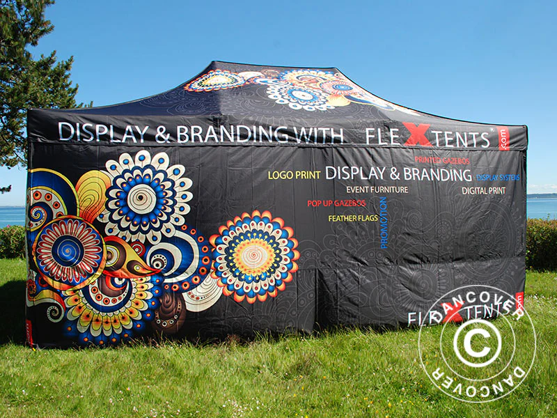 Foldetelt FleXtents PRO med fuldt digitalt print, 4x8m, inkl. 4 sidevægge - Image 14