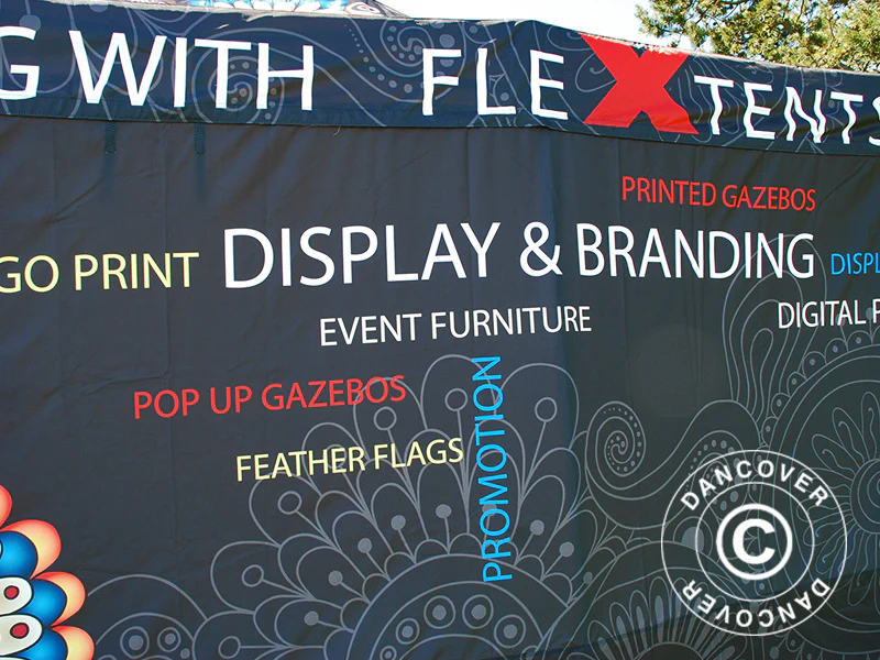 Foldetelt FleXtents PRO med fuldt digitalt print, 4x8m, inkl. 4 sidevægge - Image 8