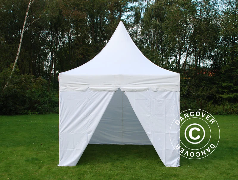 Foldetelt FleXtents PRO Peak Pagoda 3x3m Hvid, inkl. 4 sider - Image 6