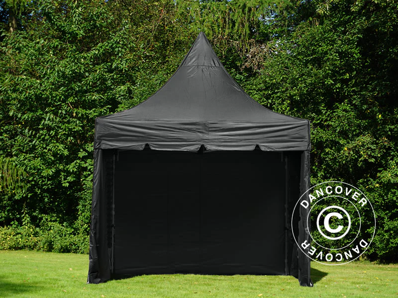 Foldetelt FleXtents PRO Peak Pagoda 3x3m Sort, Inkl. 4 sider - Image 2