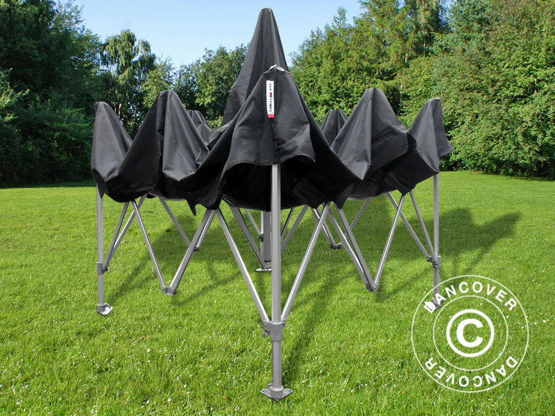 Foldetelt FleXtents PRO Peak Pagoda 3x3m Sort, Inkl. 4 sider - Image 6