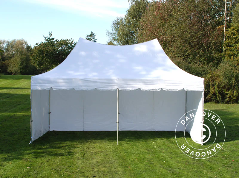 Foldetelt FleXtents PRO Peak Pagoda 3x6m Hvid, Inkl. 6 sider - Image 3