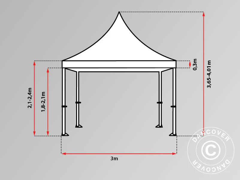 Foldetelt FleXtents PRO Peak Pagoda 3x6m Latte - Image 16