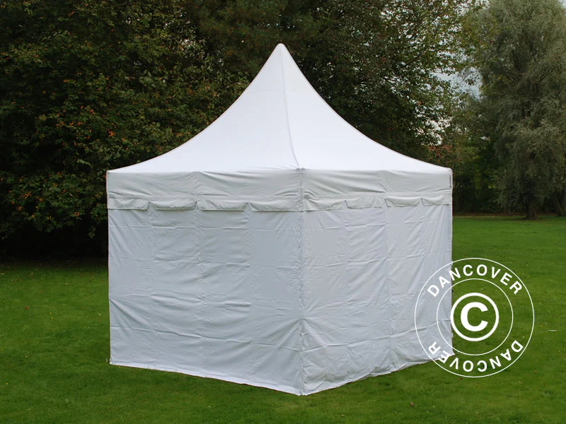 Foldetelt FleXtents PRO Peak Pagoda 4x4m Hvid, inkl. 4 sider - Image 4