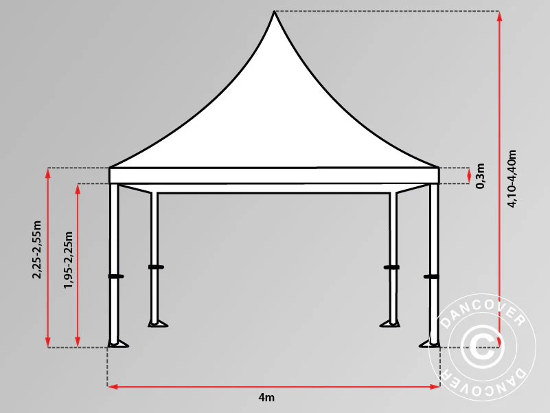Foldetelt FleXtents PRO Peak Pagoda 4x6m Hvid - Image 8