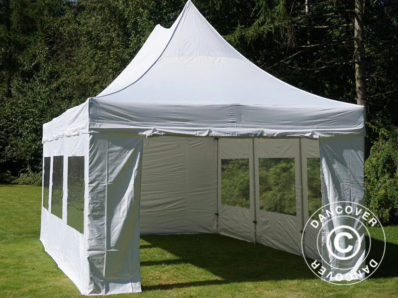 Foldetelt FleXtents PRO Peak Pagoda 4x6m Hvid, inkl. 8 sider - Image 10