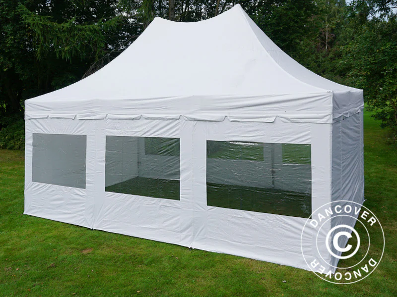 Foldetelt FleXtents PRO Peak Pagoda 4x6m Hvid, inkl. 8 sider - Image 3