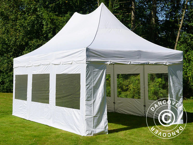 Foldetelt FleXtents PRO Peak Pagoda 4x6m Hvid, inkl. 8 sider - Image 9