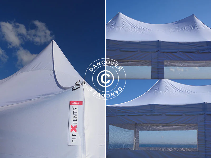 Foldetelt FleXtents PRO Peak Pagoda 4x8m Hvid, inkl. 6 sider - Image 14
