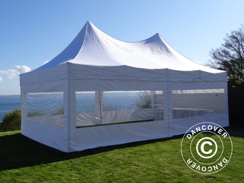Foldetelt FleXtents PRO Peak Pagoda 4x8m Hvid, inkl. 6 sider - Image 3