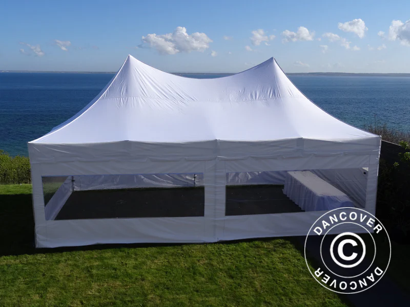 Foldetelt FleXtents PRO Peak Pagoda 4x8m Hvid, inkl. 6 sider - Image 4