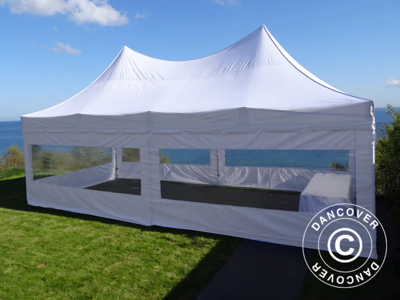 Foldetelt FleXtents PRO Peak Pagoda 4x8m Hvid, inkl. 6 sider - Image 5