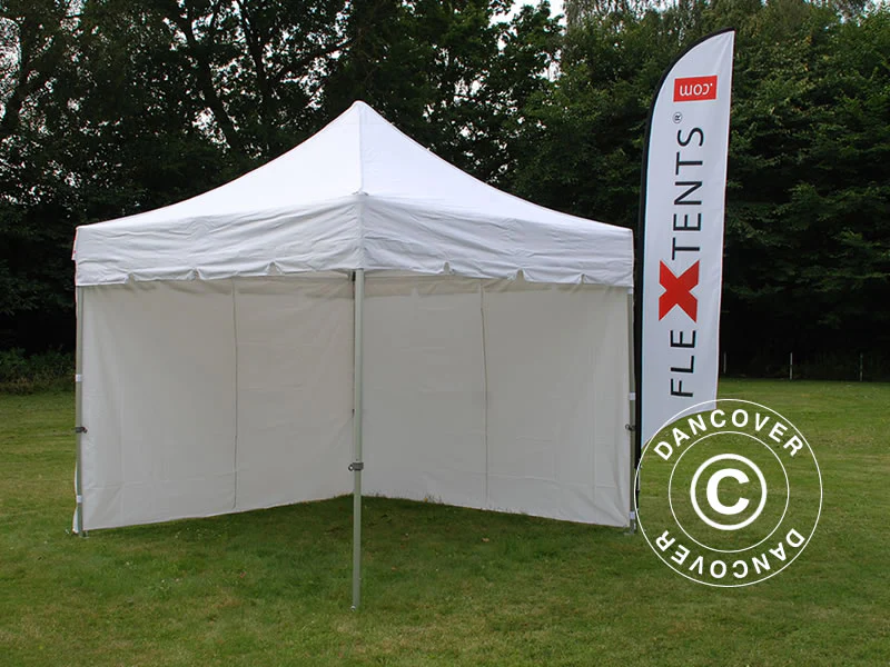 Foldetelt FleXtents PRO "Peaked" 3x3m Hvid, inkl. 4 sider - Image 13