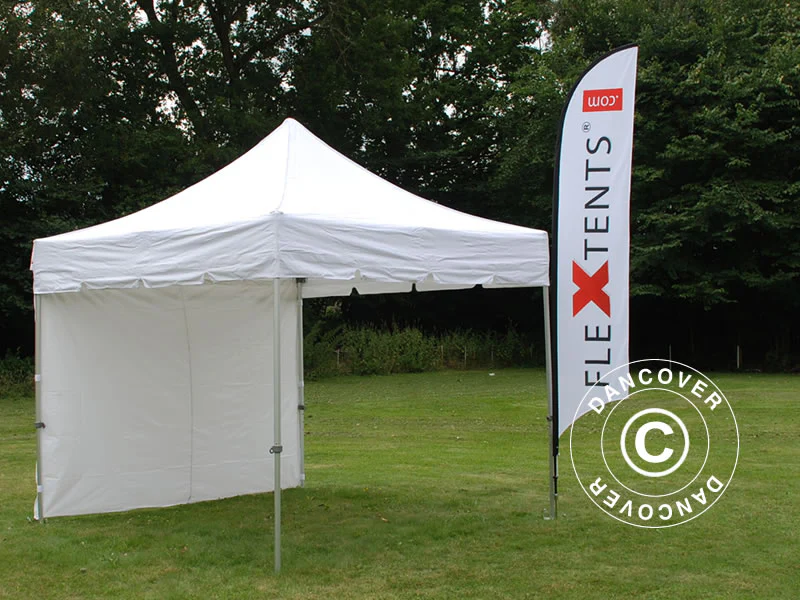 Foldetelt FleXtents PRO "Peaked" 3x3m Hvid, inkl. 4 sider - Image 14