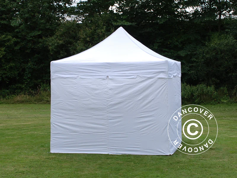 Foldetelt FleXtents PRO "Peaked" 3x3m Hvid, inkl. 4 sider - Image 2