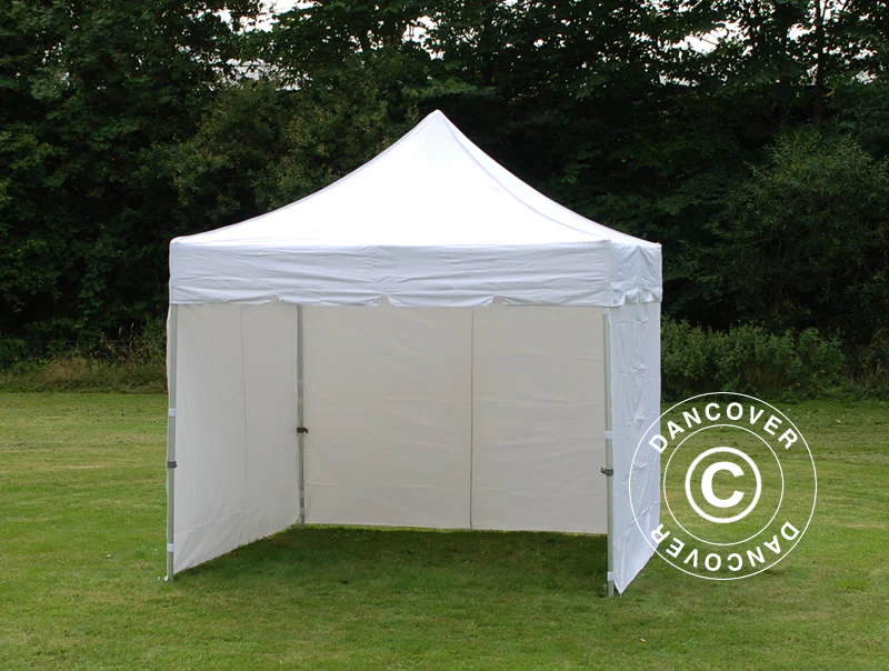 Foldetelt FleXtents PRO "Peaked" 3x3m Hvid, inkl. 4 sider - Image 5