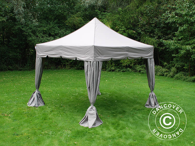 Foldetelt FleXtents PRO "Peaked" 3x3m Latte, inkl. 4 pyntegardiner - Image 4