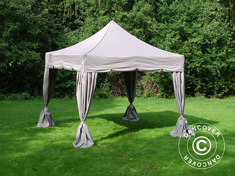Foldetelt FleXtents PRO "Peaked" 3x3m Latte, inkl. 4 pyntegardiner - Image 6