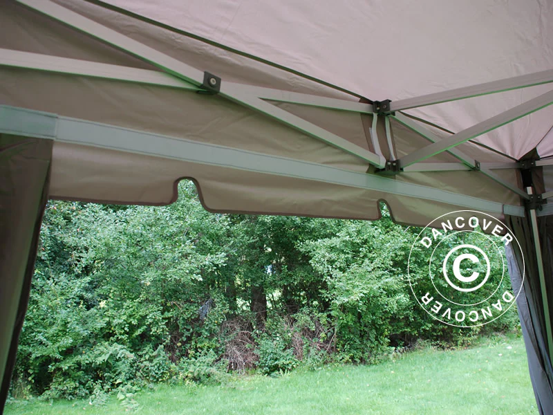 Foldetelt FleXtents PRO "Peaked" 3x3m Latte, inkl. 4 pyntegardiner - Image 7