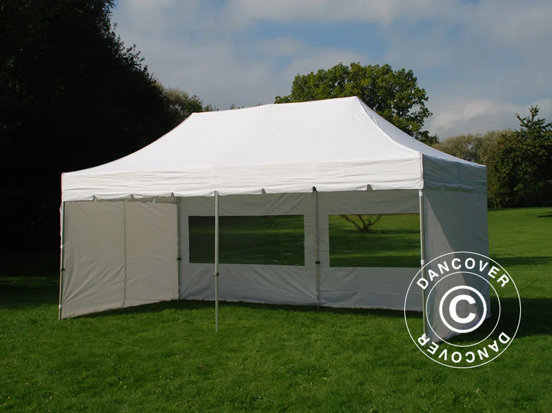 Foldetelt FleXtents PRO "Peaked" 3x6m Hvid, inkl. 6 sider - Image 2