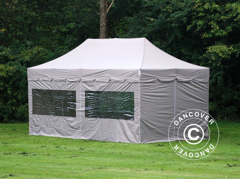 Foldetelt FleXtents PRO "Peaked" 3x6m Latte, inkl. 6 sider - Image 5