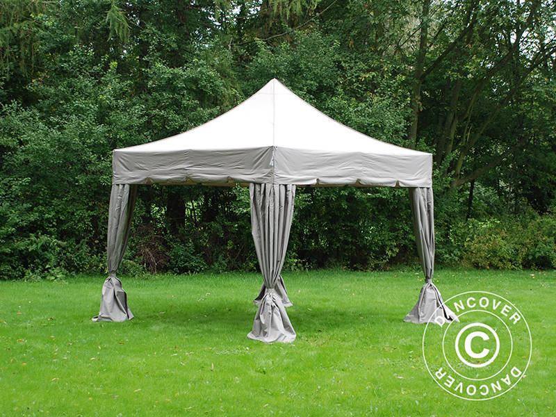 Foldetelt FleXtents PRO "Peaked" 4x4m Latte, inkl. 4 pyntegardiner - Image 5