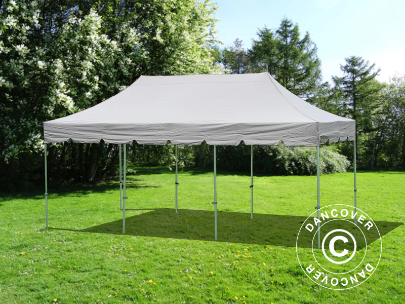 Foldetelt FleXtents PRO "Peaked" 4x6m Latte, inkl. 8 pyntegardiner - Image 3