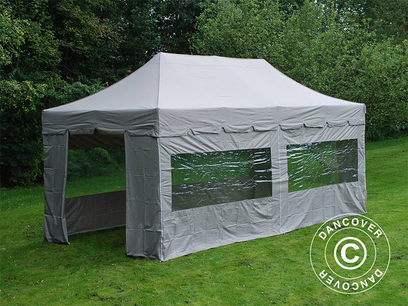 Foldetelt FleXtents PRO "Peaked" 4x8m Latte, inkl. 6 sider - Image 4
