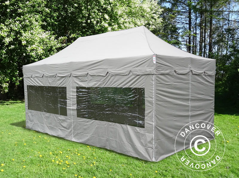 Foldetelt FleXtents PRO "Peaked" 4x8m Latte, inkl. 6 sider - Image 8