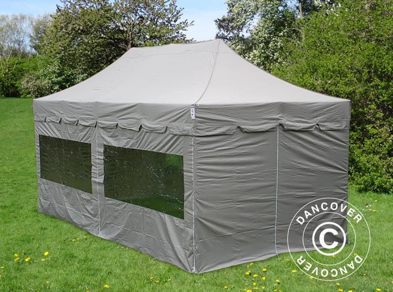 Foldetelt FleXtents PRO "Peaked" 4x8m Latte, inkl. 6 sider - Image 9