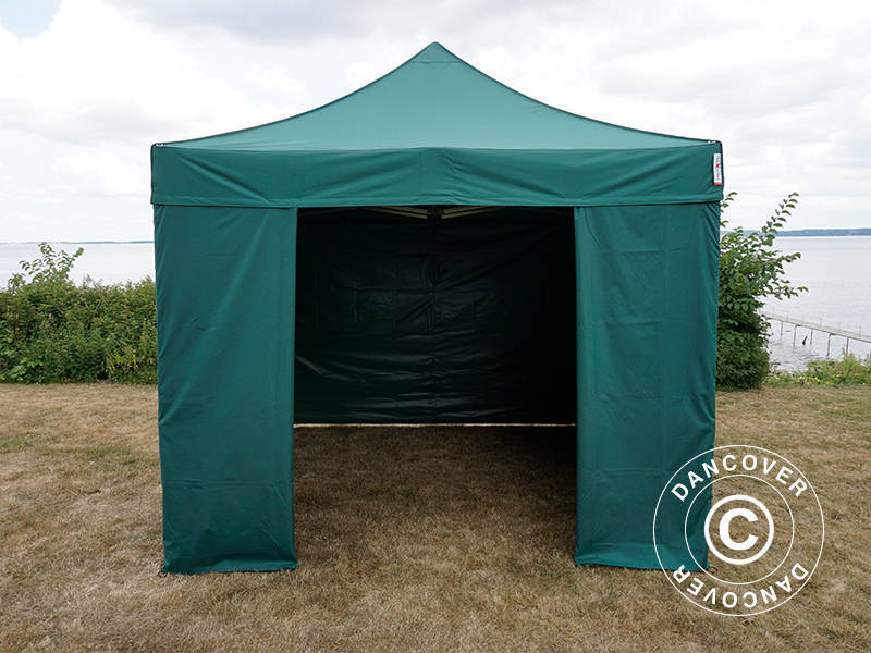 Foldetelt FleXtents PRO Steel 3x3m Grøn, inkl. 4 sider - Image 6