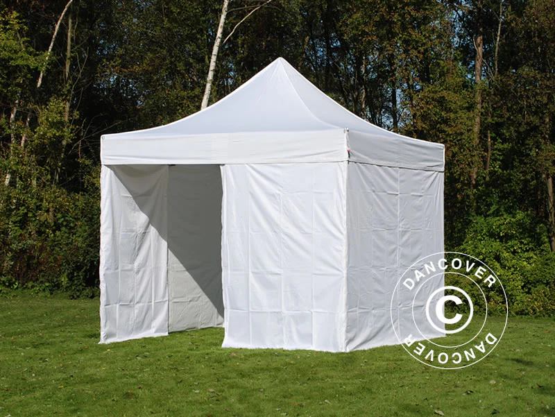 Foldetelt FleXtents PRO Steel 3x3m Hvid, Brandhæmmende, inkl. 4 sider - Image 3