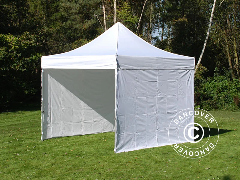 Foldetelt FleXtents PRO Steel 3x3m Hvid, Brandhæmmende, inkl. 4 sider - Image 6