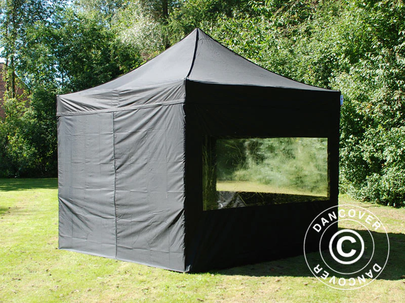 Foldetelt FleXtents PRO Steel 3x3m Sort, inkl. 4 sider - Image 8