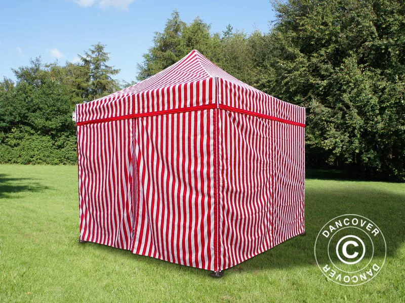 Foldetelt FleXtents PRO Steel 3x3m Stribet, inkl. 4 sider - Image 4