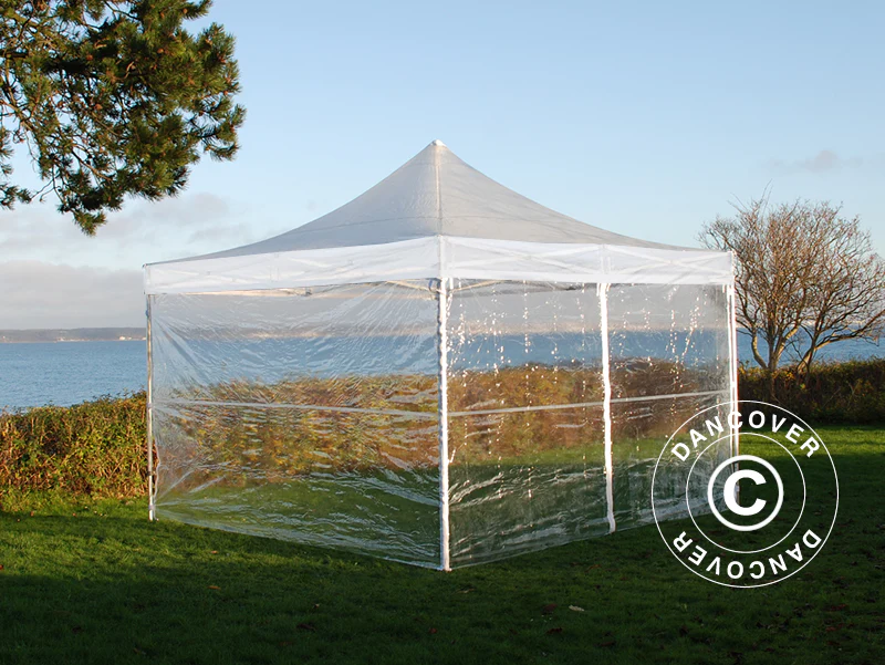 Foldetelt FleXtents PRO Steel 3x3m Transparent, inkl. 4 sider - Image 2