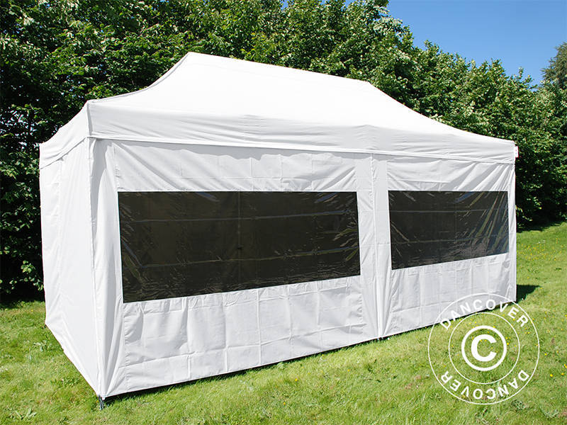 Foldetelt FleXtents PRO Steel 3x6m Hvid, Brandhæmmende, inkl. 6 sider - Image 4