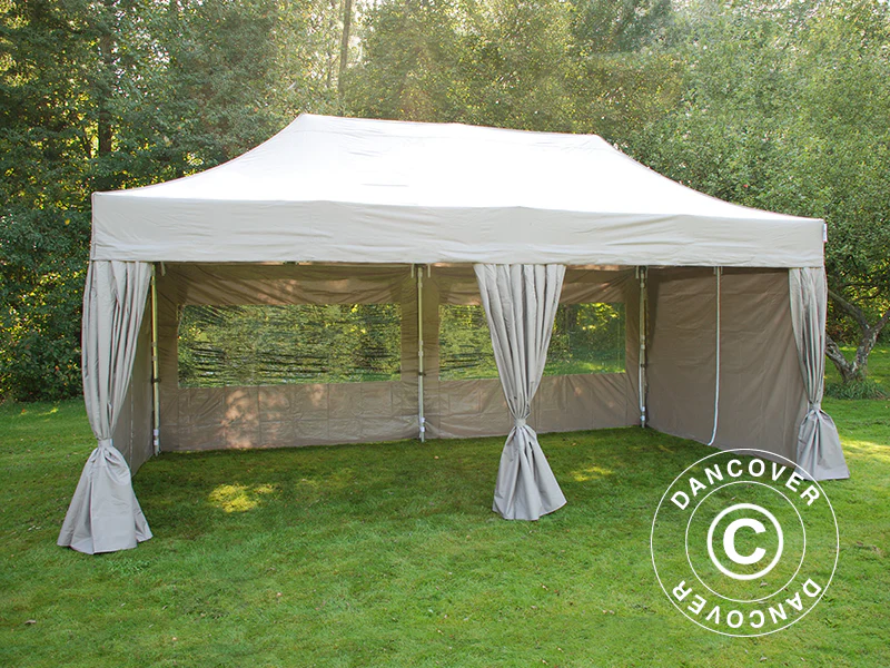 Foldetelt FleXtents PRO Steel 3x6m Latte, inkl. 6 sider & pyntegardiner - Image 4